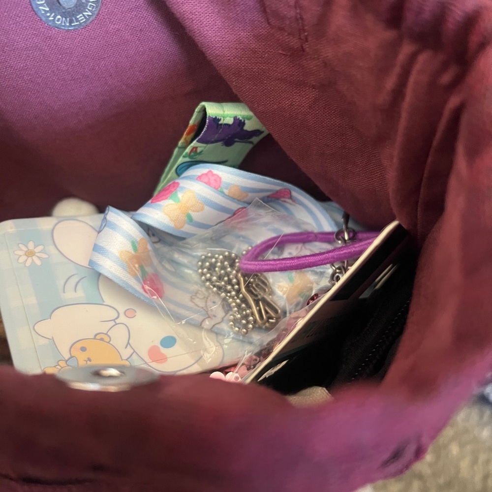 Purple tote purse grab bag comes with the 15 mystery items